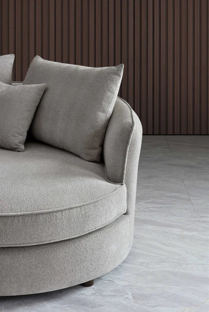 The Pebble Taupe Boucle Corner Premium Sofa Fabric