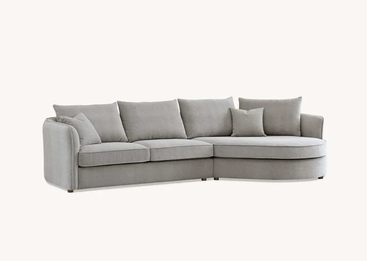 The Pebble Taupe Boucle Corner Premium Sofa Fabric