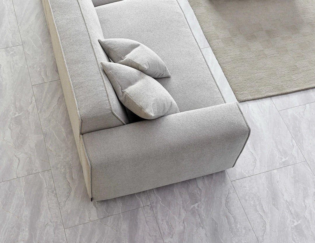 The Dakota Pebble Boucle 4 Seater With Chaise Premium Sofa Pebble Boucle Fabric