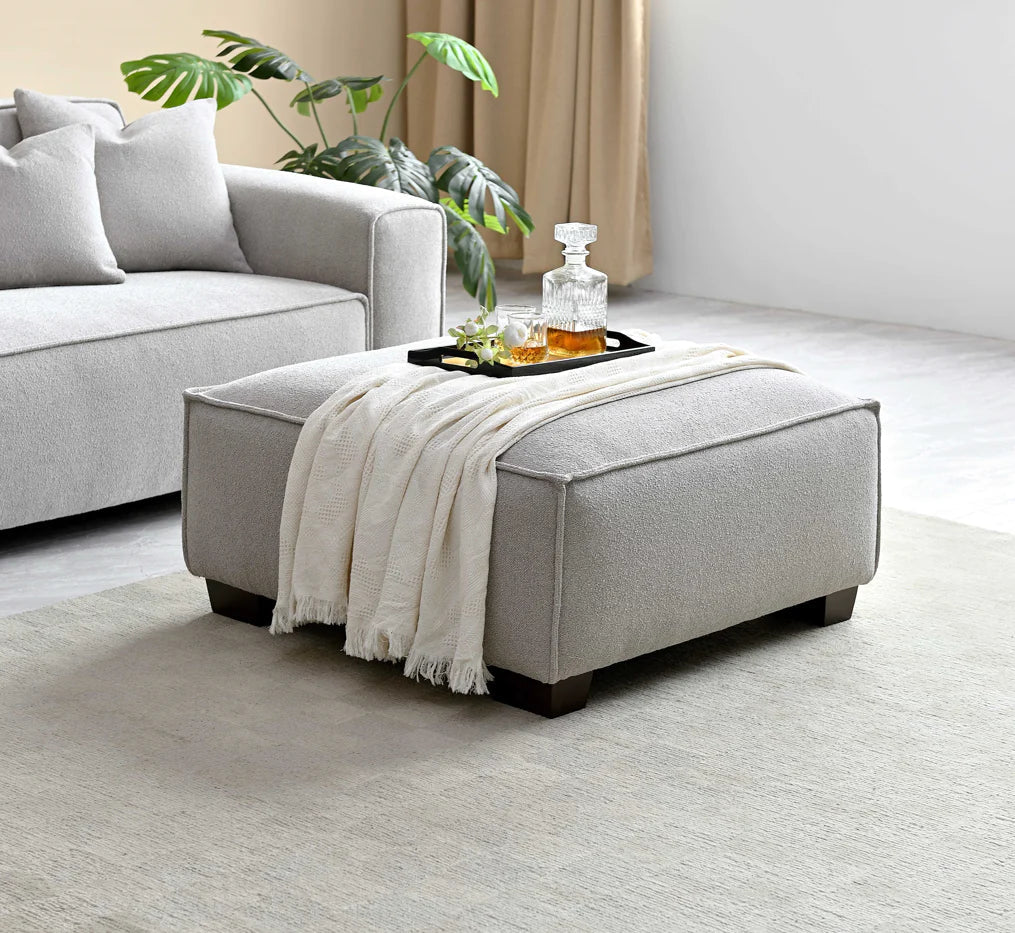 The Dakota Pebble Boucle 4 Seater With Chaise Premium Sofa Pebble Boucle Fabric
