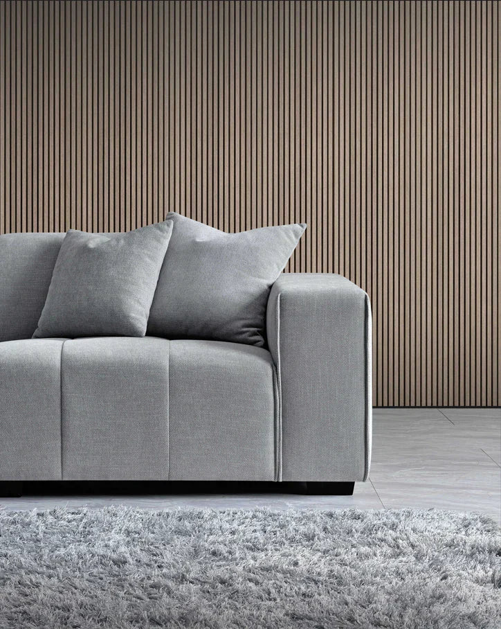 The Leonard Cloudy Grey Boucle Left Hand Corner Premium Sofa Cloudy Grey Boucle Fabric