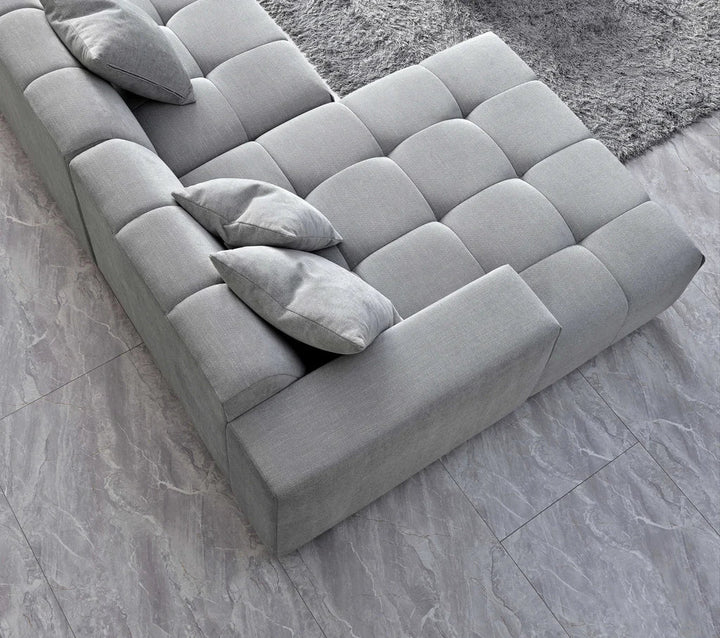The Leonard Cloudy Grey Boucle Left Hand Corner Premium Sofa Cloudy Grey Boucle Fabric