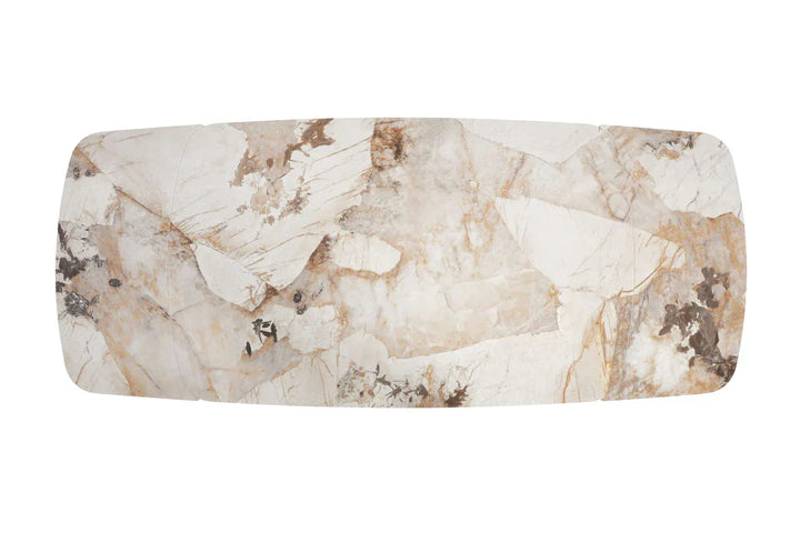 Serene 160-240cm Italian Walnut & Pandora Vendome Ceramic Marble Side Extending Dining Table