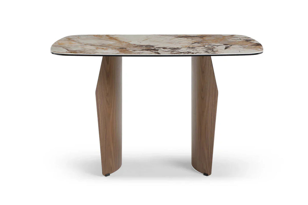 Sienna 120cm Italian Walnut & Pandora Vendome Ceramic Marble Dining Table