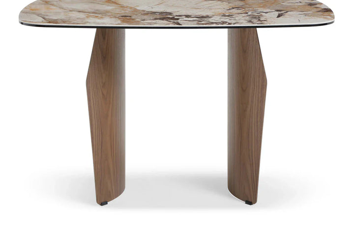 Sienna 120cm Italian Walnut & Pandora Vendome Ceramic Marble Dining Table