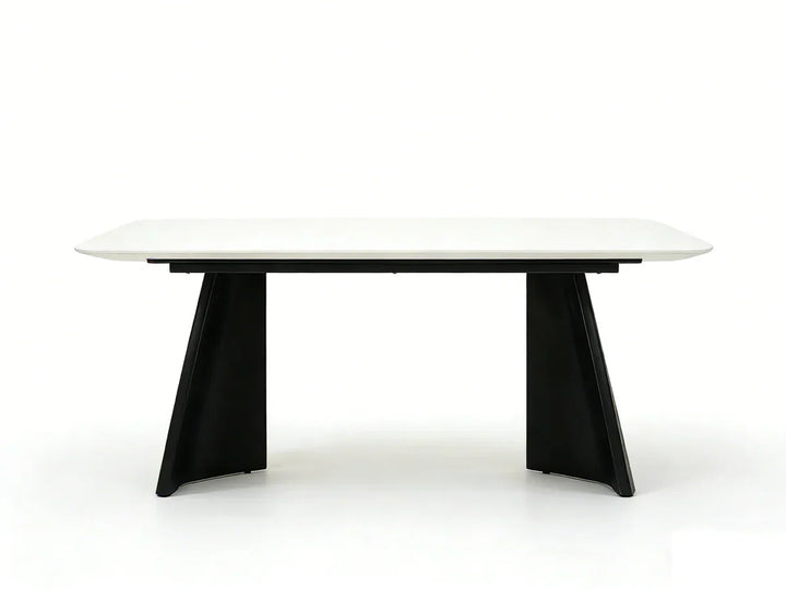 Silvia 180cm Black & Grey Ceramic Marble Dining Table