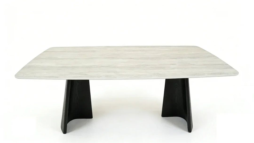 Silvia 180cm Black & Grey Ceramic Marble Dining Table