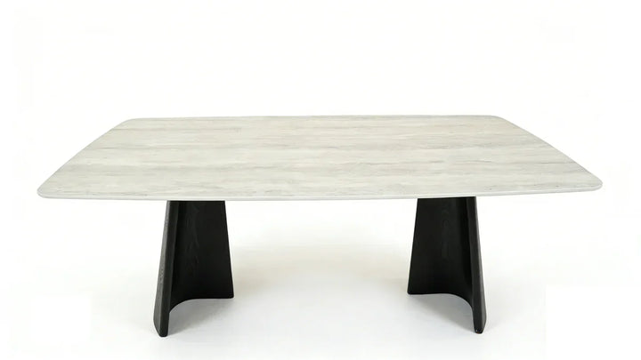 Silvia 180cm Black & Grey Ceramic Marble Dining Table