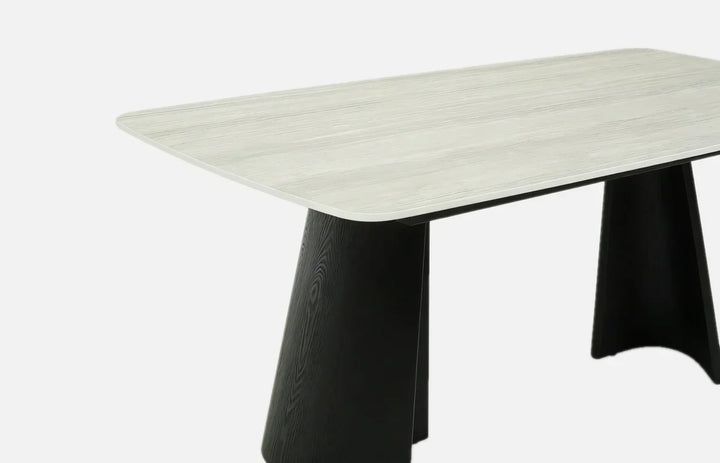 Silvia 180cm Black & Grey Ceramic Marble Dining Table