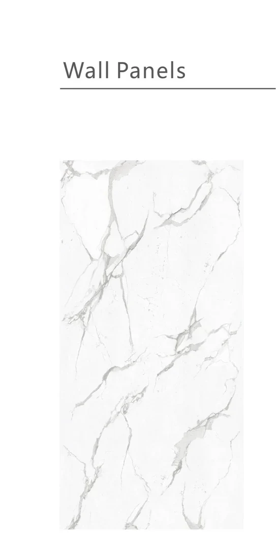 Media Wall Panels Pack Of x4 White Grey Marble Veins PVC Waterproof Wall Panels 240x60cm