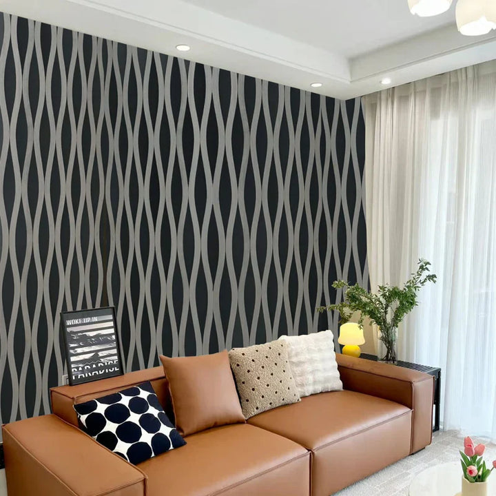 Pack Of x4 Wave Acoustic Slatted Wall Panels Dark Grey 240cm x 60cm
