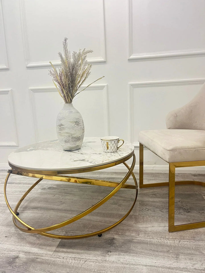 Spiro Gold Marble Coffee Table