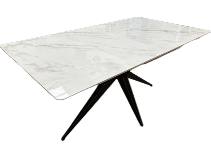 Nova 160-200cm White/Gold Ceramic Marble Extending Dining Table