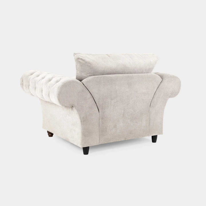 Chesterfield Stone Velvet Fullback 1 Seater Armchair