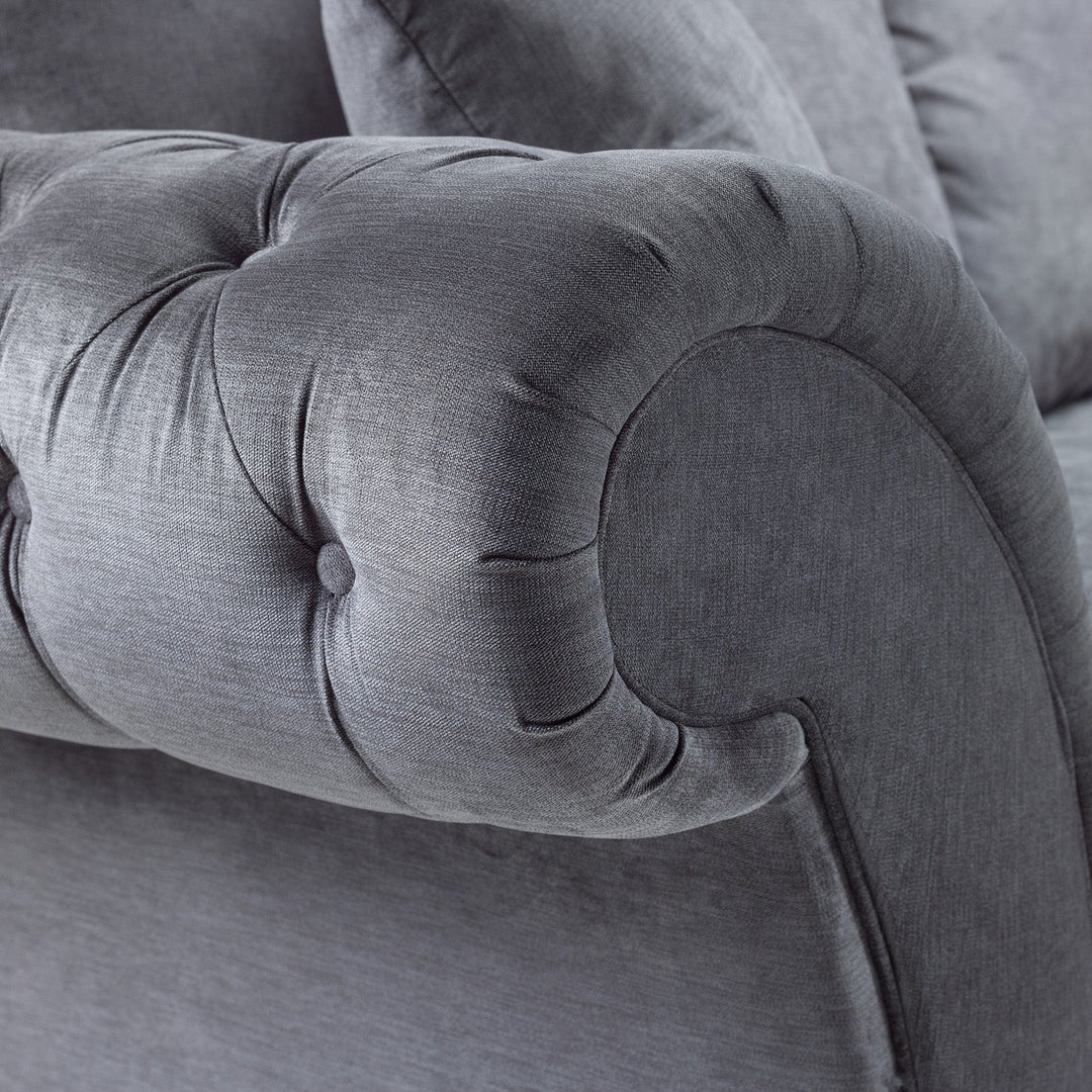 Chesterfield Grey Velvet Fullback 2 Seater Sofa