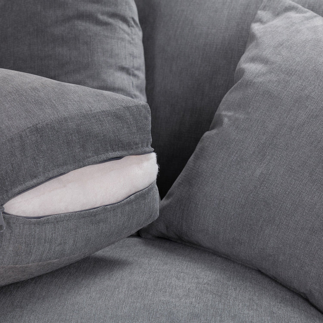 Chesterfield Grey Velvet Fullback 3 Seater Sofa