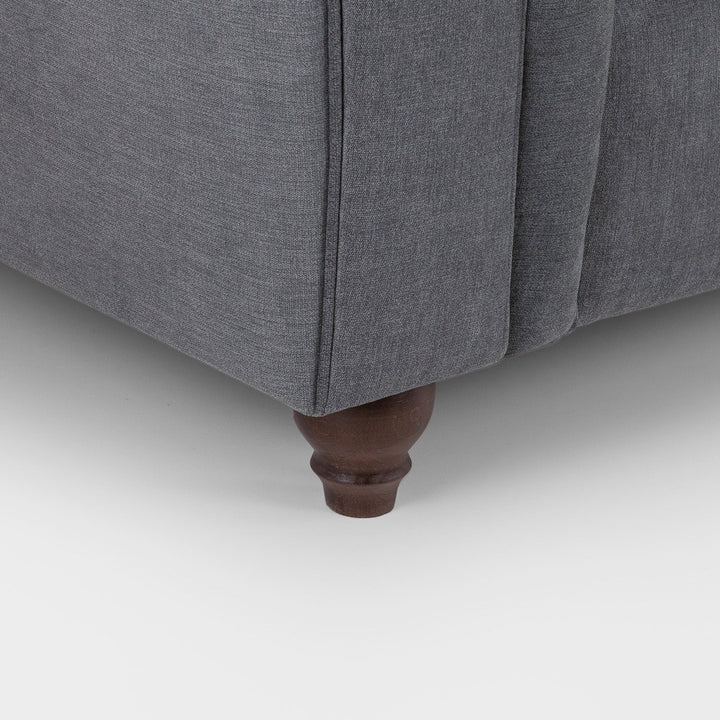 Chesterfield Grey Velvet Fullback 4 Seater Sofa