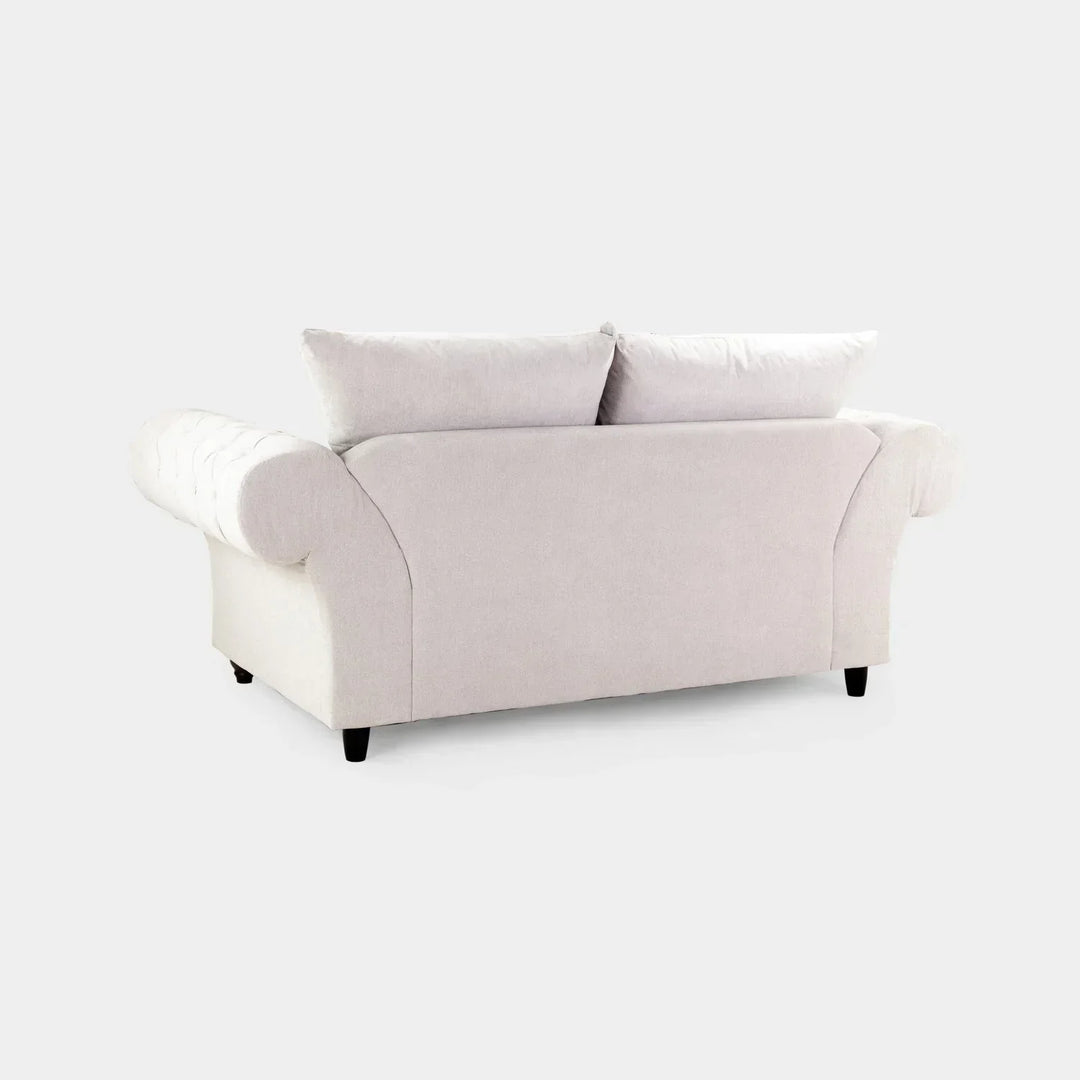 Chesterfield Stone Velvet Fullback 2 Seater Sofa