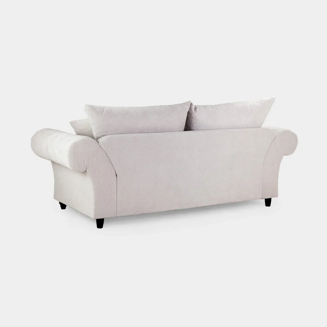 Chesterfield Stone Velvet Fullback 3 Seater Sofa