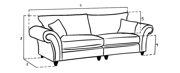 Chesterfield Grey Velvet Fullback 4 Seater Sofa