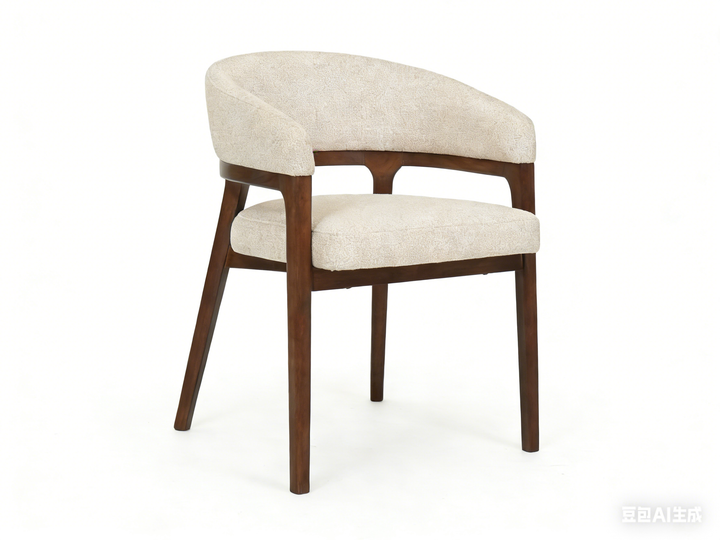Zara Walnut Wood & Taupe Fabric Dining Chair