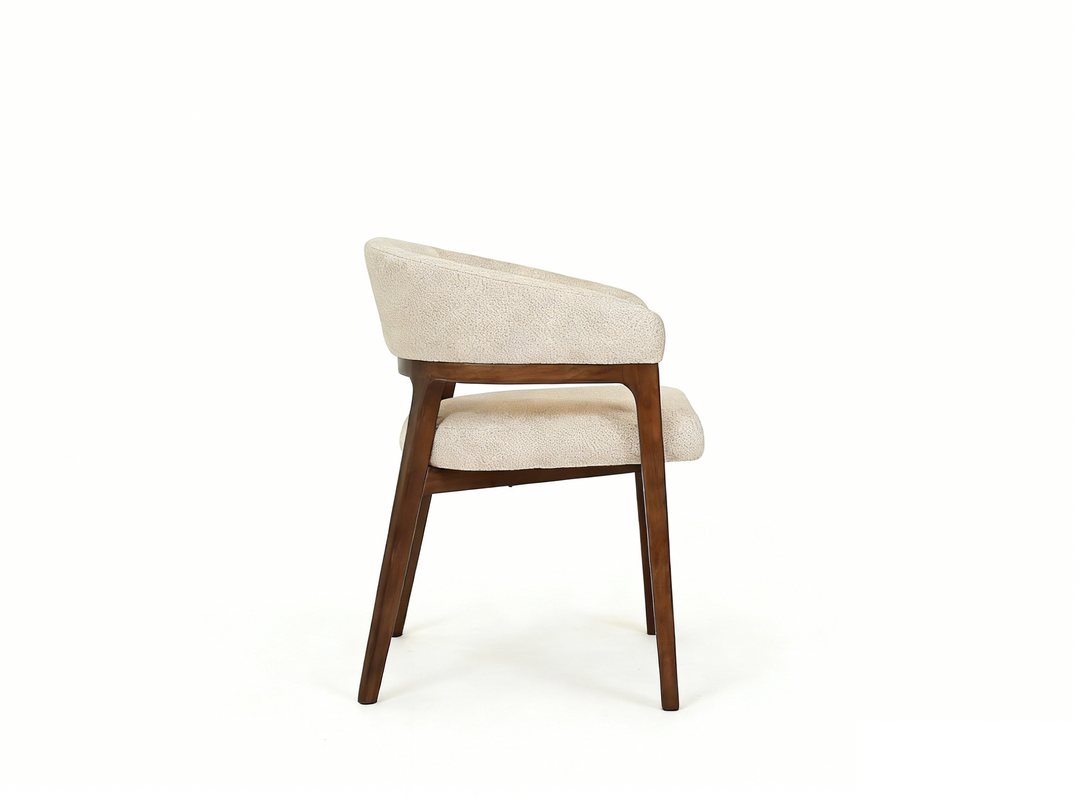 Zara Walnut Wood & Taupe Fabric Dining Chair