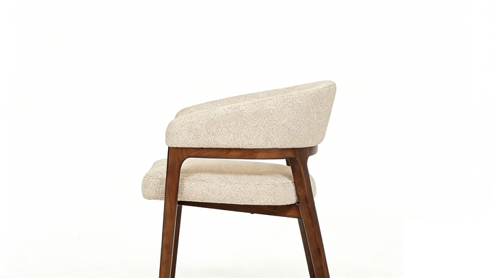 Zara Walnut Wood & Taupe Fabric Dining Chair