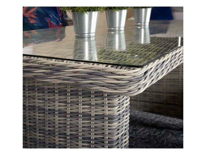 Amano Grey Rattan 3 Seater Sofa Garden Dining Set