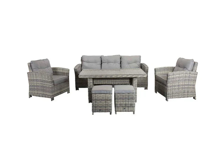 Amano Grey Rattan 3 Seater Sofa Garden Dining Set