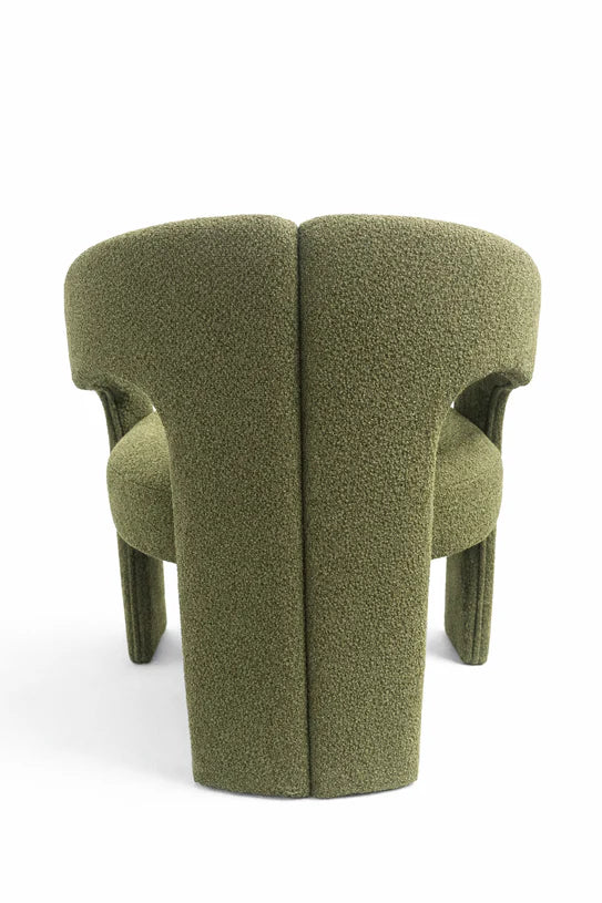 Oscar Dark Green Fabric Boucle Dining Chair