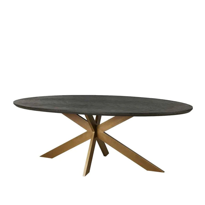 Blackbone Brass Oval 260cm Dining Table-Belmont Interiors