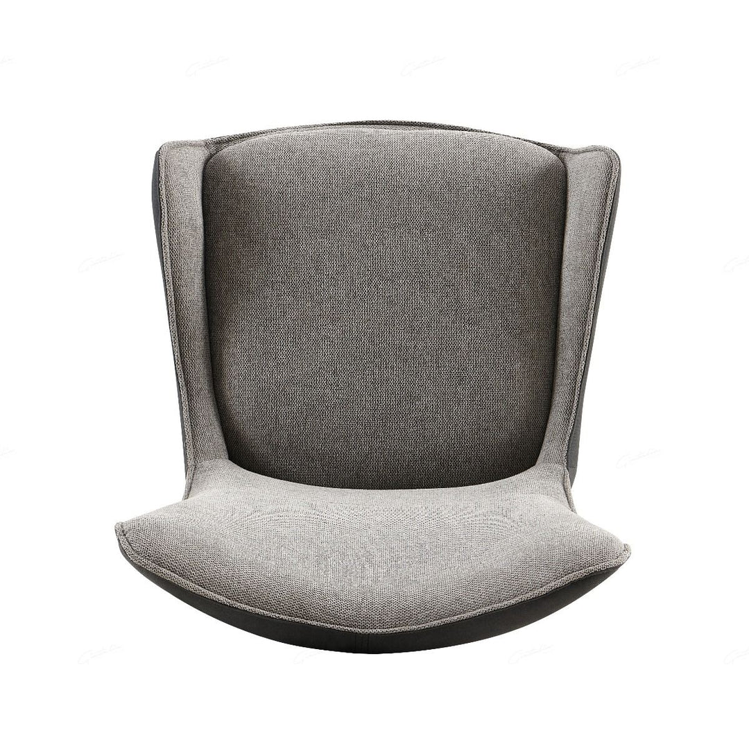 Cayman Grey Contrasting Fabric Swivel Dining Chairs With Black Metal Legs - Pairs