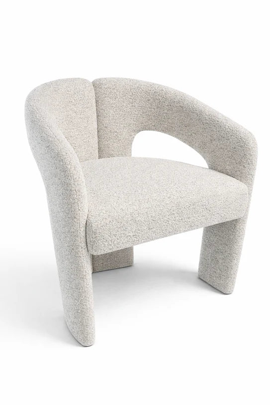 Oscar Light Grey Fabric Boucle Dining Chair
