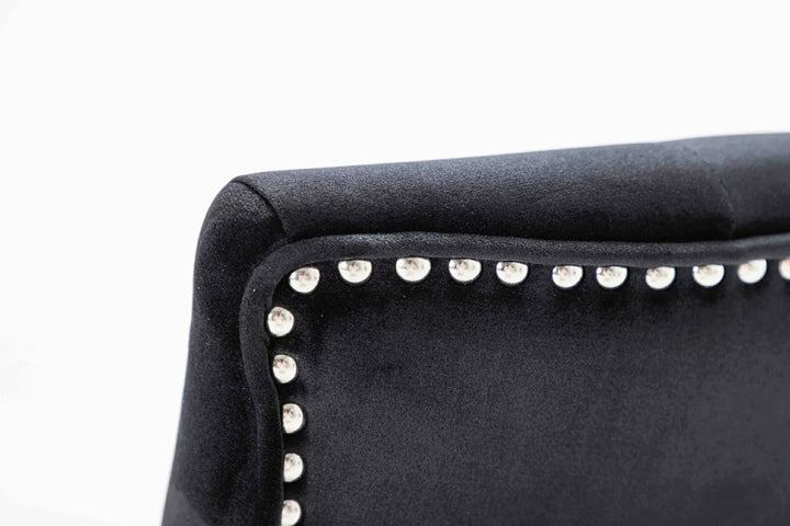 Knightsbridge Black French Velvet Knocker Back Dining Chair With Chrome Legs-Esme Furnishings