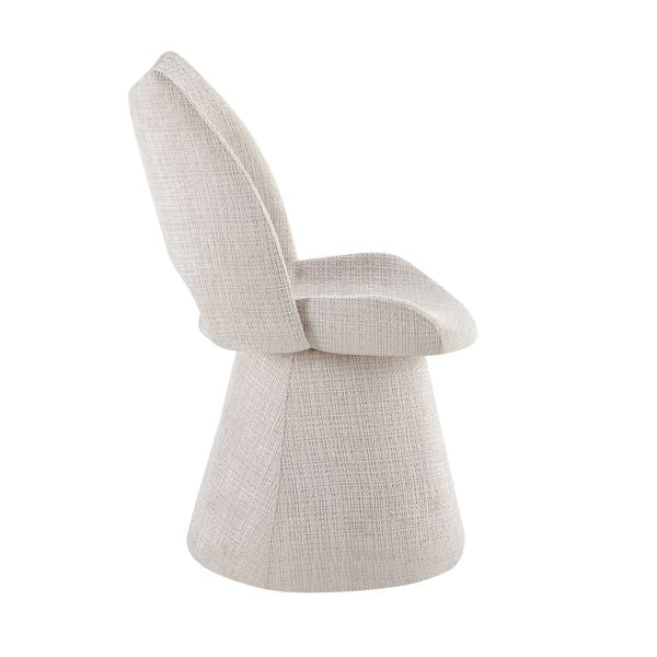 Monaco Pandora Beige 160-240cm Extending Ceramic Marble Dining Table With Beige Velvet 360 Swivel Chairs