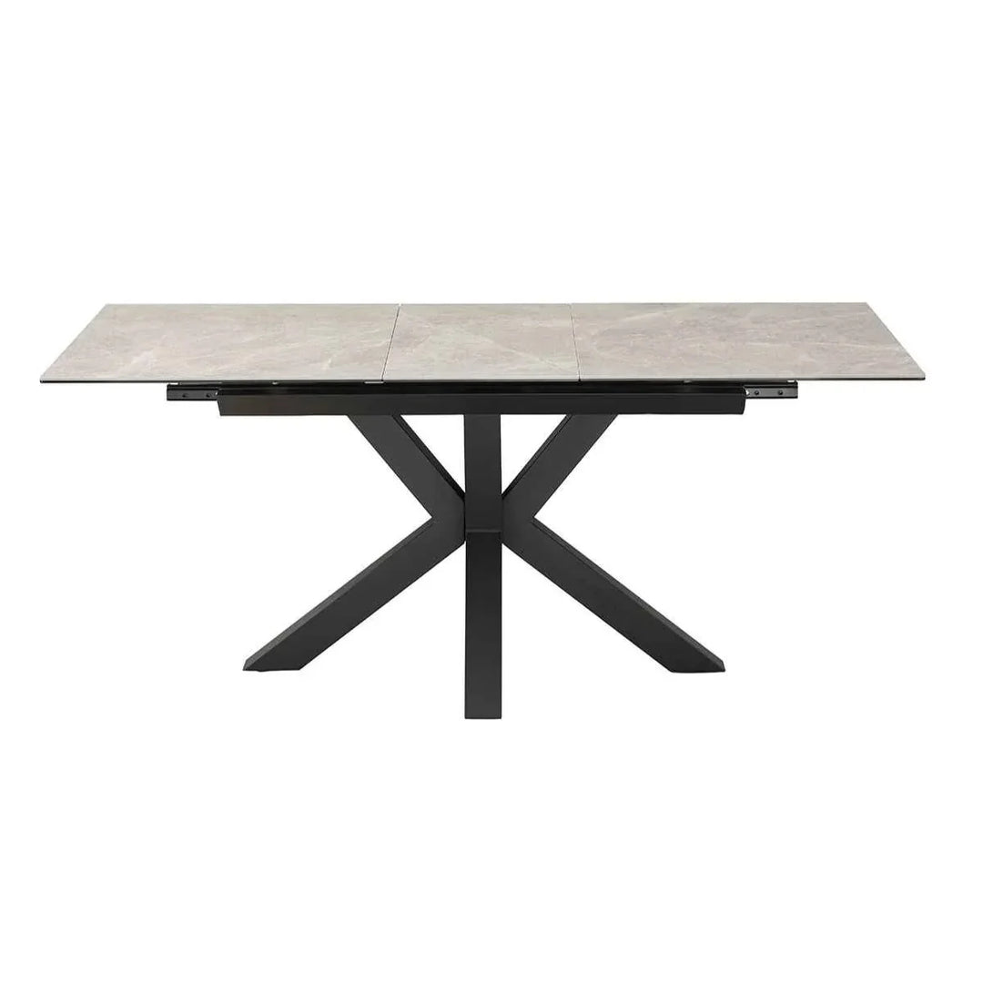Nova 140-180cm Kamite Medium Grey Ceramic Marble Centre Extending Dining Table