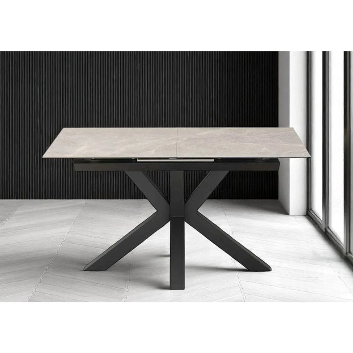 Nova 140-180cm Kamite Medium Grey Ceramic Marble Centre Extending Dining Table