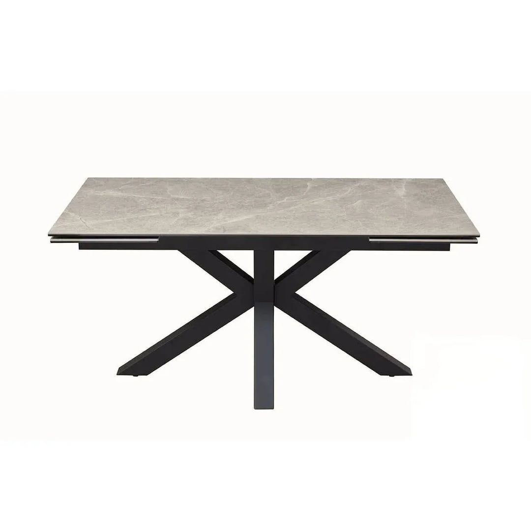 Nova 160-240cm Kamite Medium Grey Ceramic Marble Side Extending Dining Table