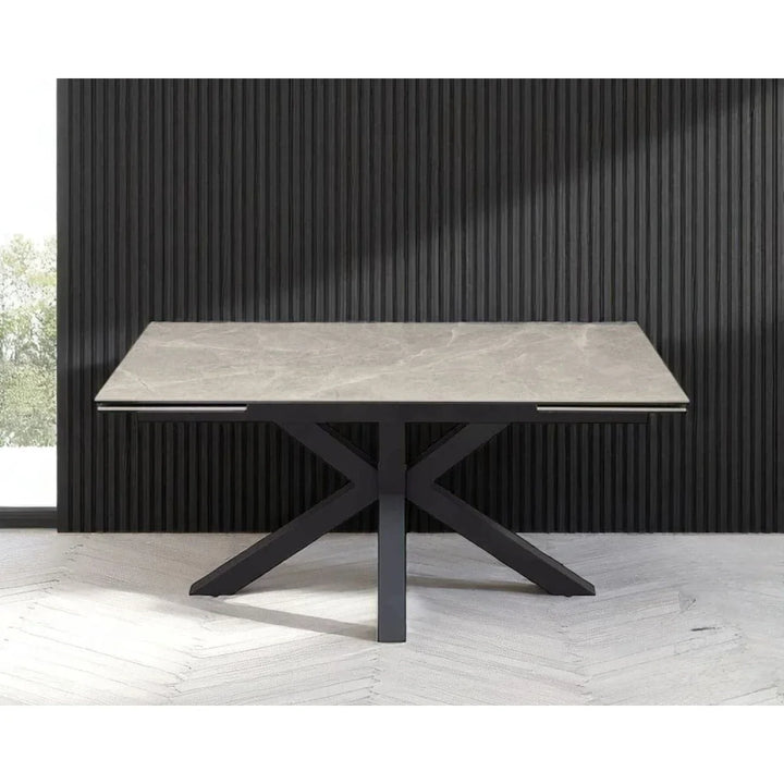 Nova 160-240cm Kamite Medium Grey Ceramic Marble Side Extending Dining Table