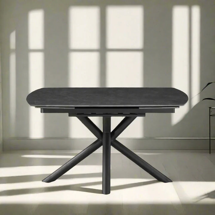 Nova 140-200cm Grey Swivel Ceramic Marble Extending Dining Table