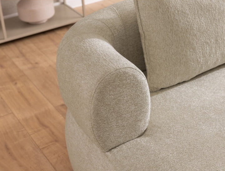 The Pebble Beige Boucle Fabric Right Hand Premium Corner Sofa