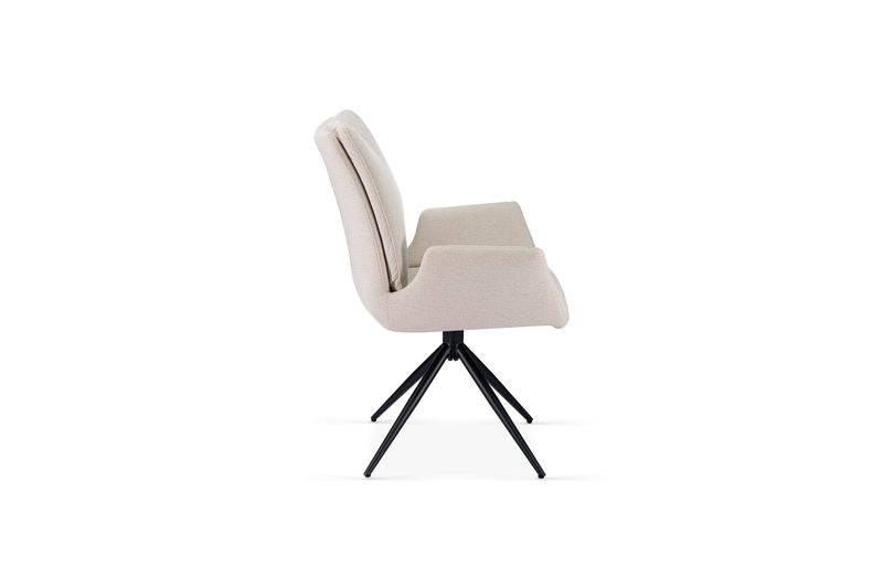 Fairmont 360 Swivel Fabric Dining Chairs - Pairs - 2 Colours