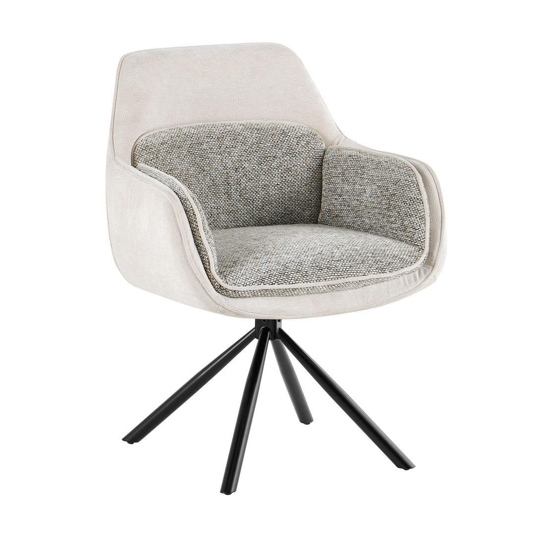 Monaco Pandora Beige 160-240cm Extending Ceramic Marble Dining Table With Florence Beige Velvet 360 Swivel Chairs