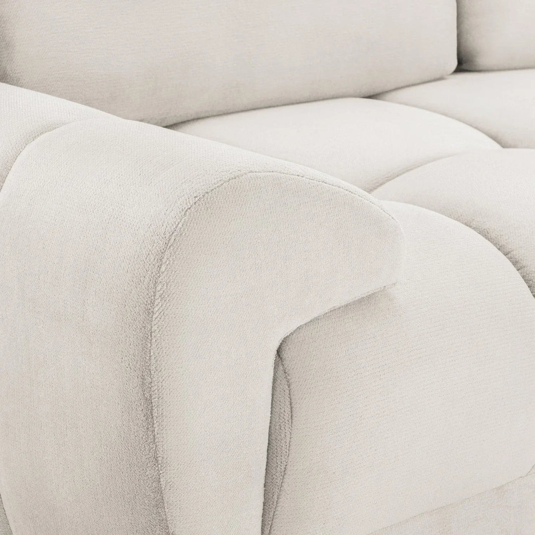 Zara Bubble Cream Plush Velvet 3 Seater Sofa