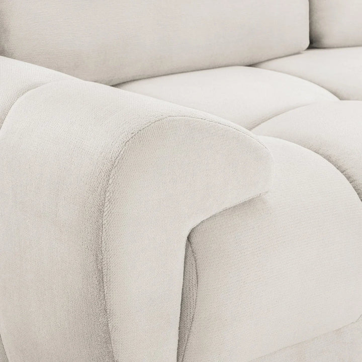 Zara Bubble Cream Plush Velvet 3 Seater Sofa