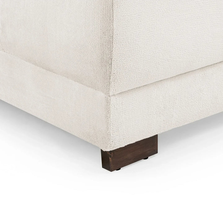 Zara Bubble Corner U Shape Cinema Cream Plush Velvet Sofa
