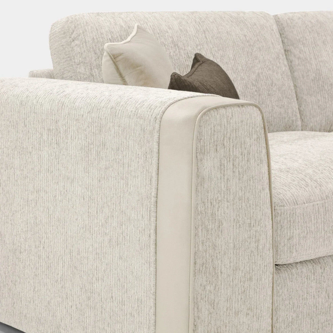 Naples Sofa Beige Fabric Large Corner Sofa