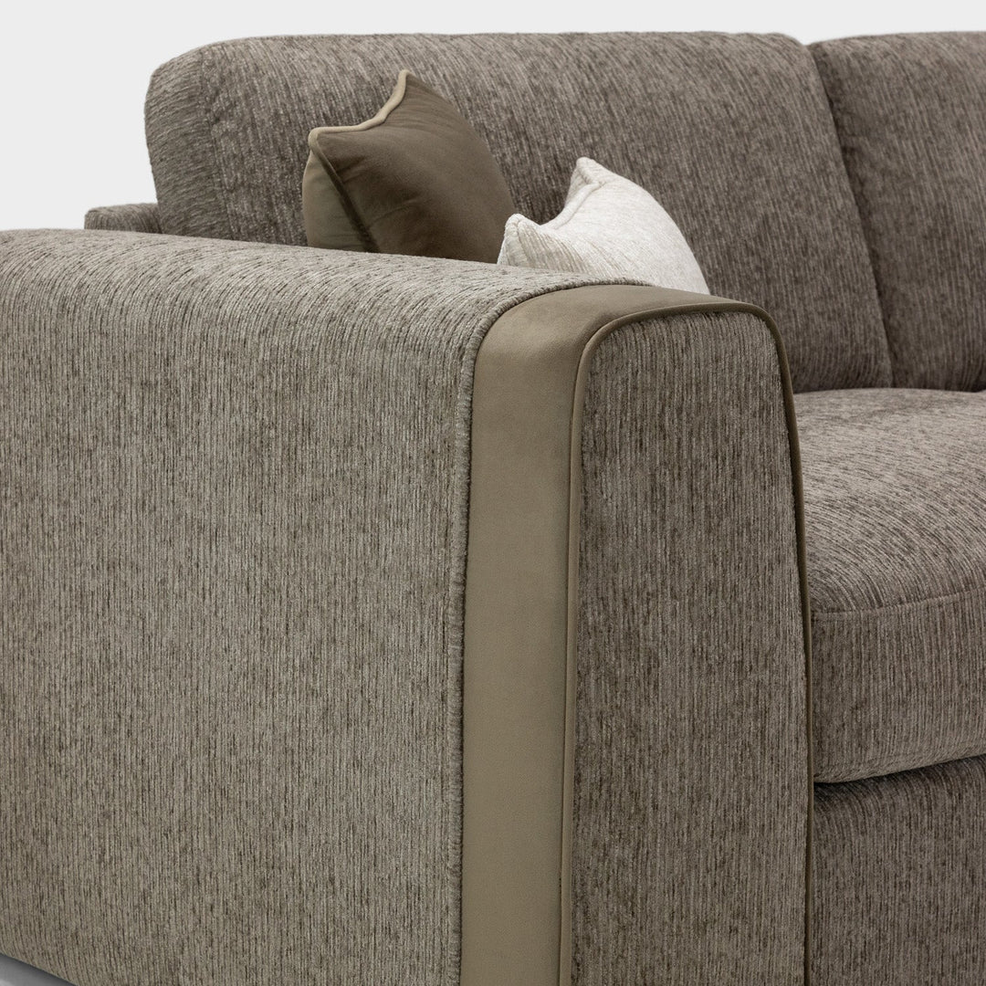 Naples Sofa Mocha Fabric Large Corner Sofa