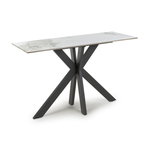 Nova White Ceramic Marble Console Table