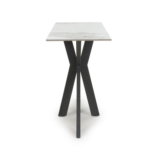 Nova White Ceramic Marble Console Table